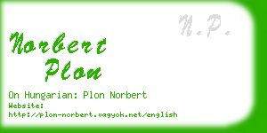 norbert plon business card